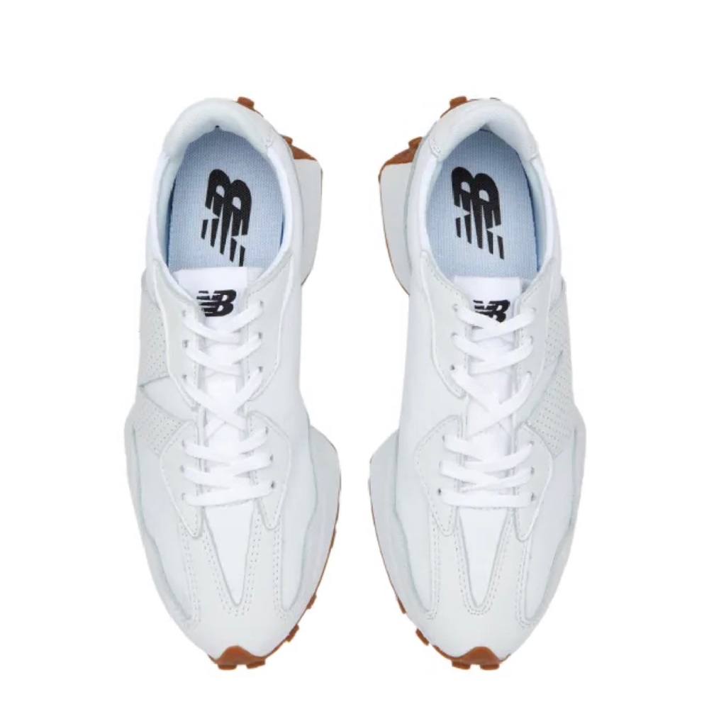 New Balance 327 White Leather Sneakers